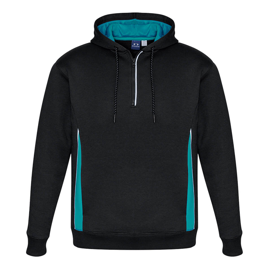Biz Collection SW710M Renegade Adults Hoodie Black_Teal_Silver Front