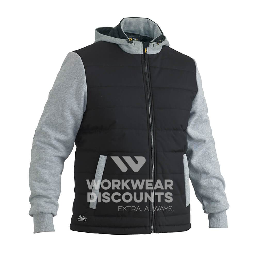 Bisley BJ6944 Flex Move Contrast Puffer Fleece Hoodie – Workwear
