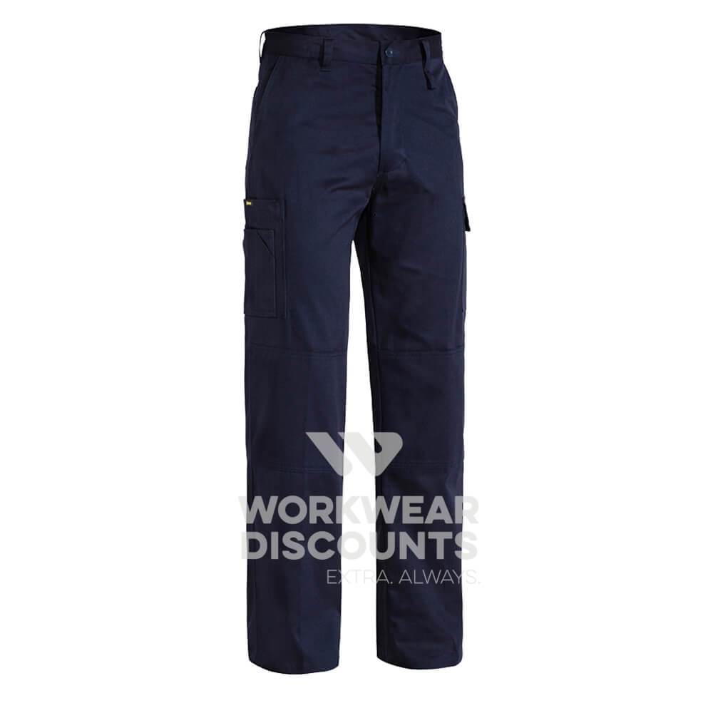 Bisley BP6999 Cool Middleweight Cotton Drill Utility Pants Navy Front