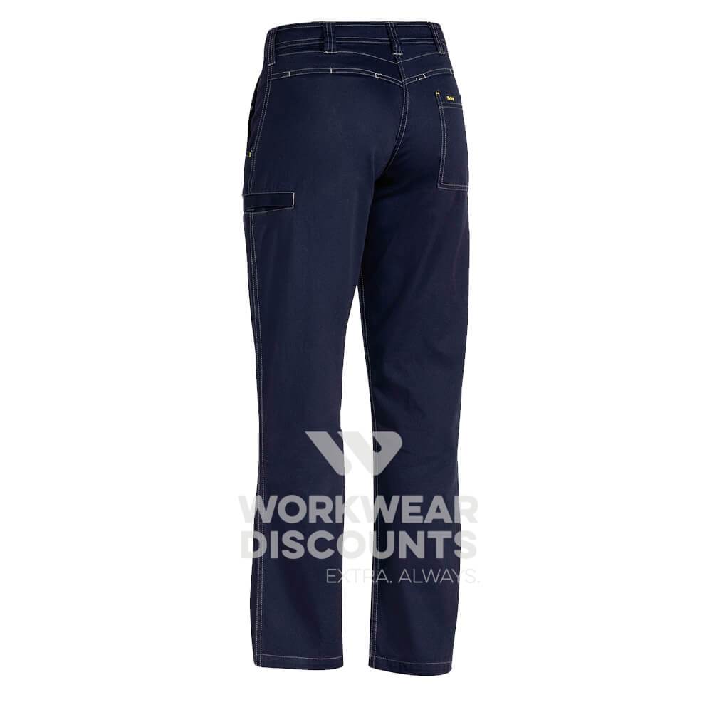 Bisley BPL6431 Ladies Lightweight Vented Cotton Drill Pants Navy Back
