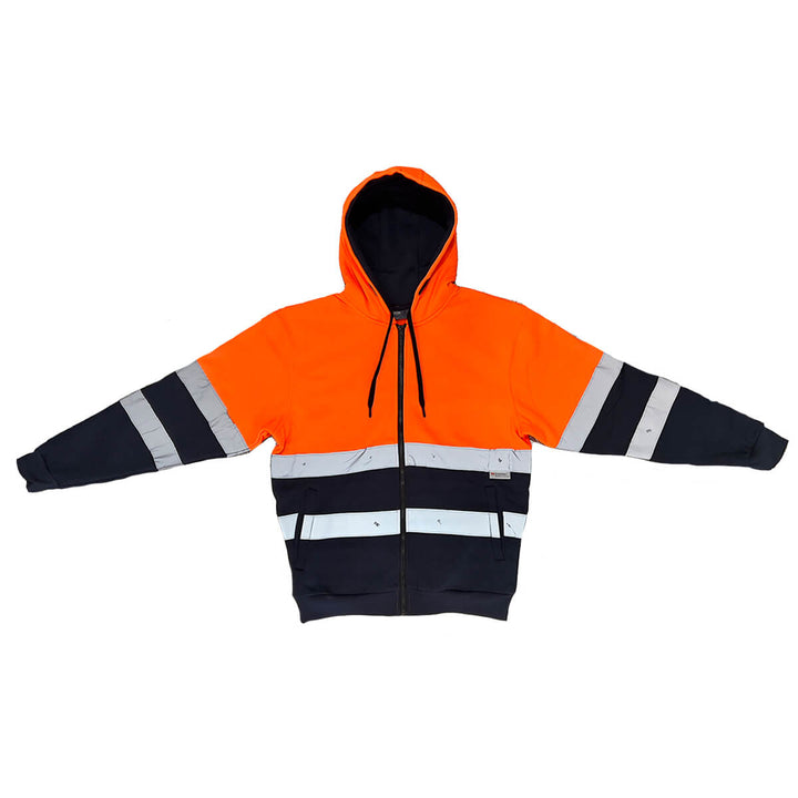 Pilgrim 4611 Mens Hi-Vis Taped Full Zip Hooded Top