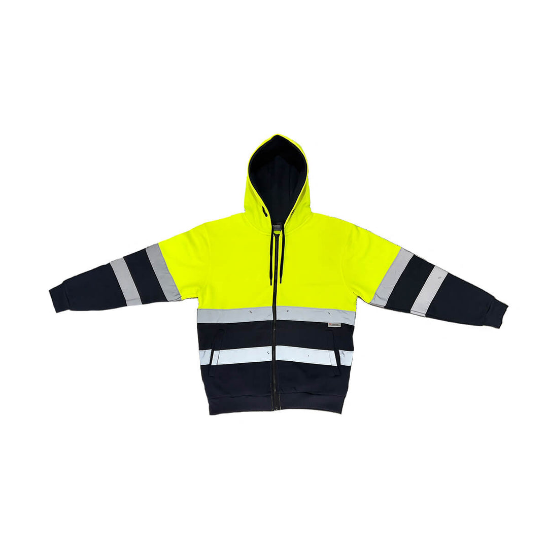 Pilgrim 4611 Mens Hi-Vis Taped Full Zip Hooded Top