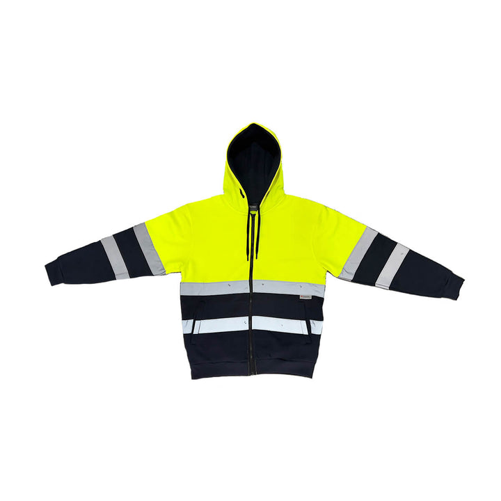 Pilgrim 4611 Mens Hi-Vis Taped Full Zip Hooded Top