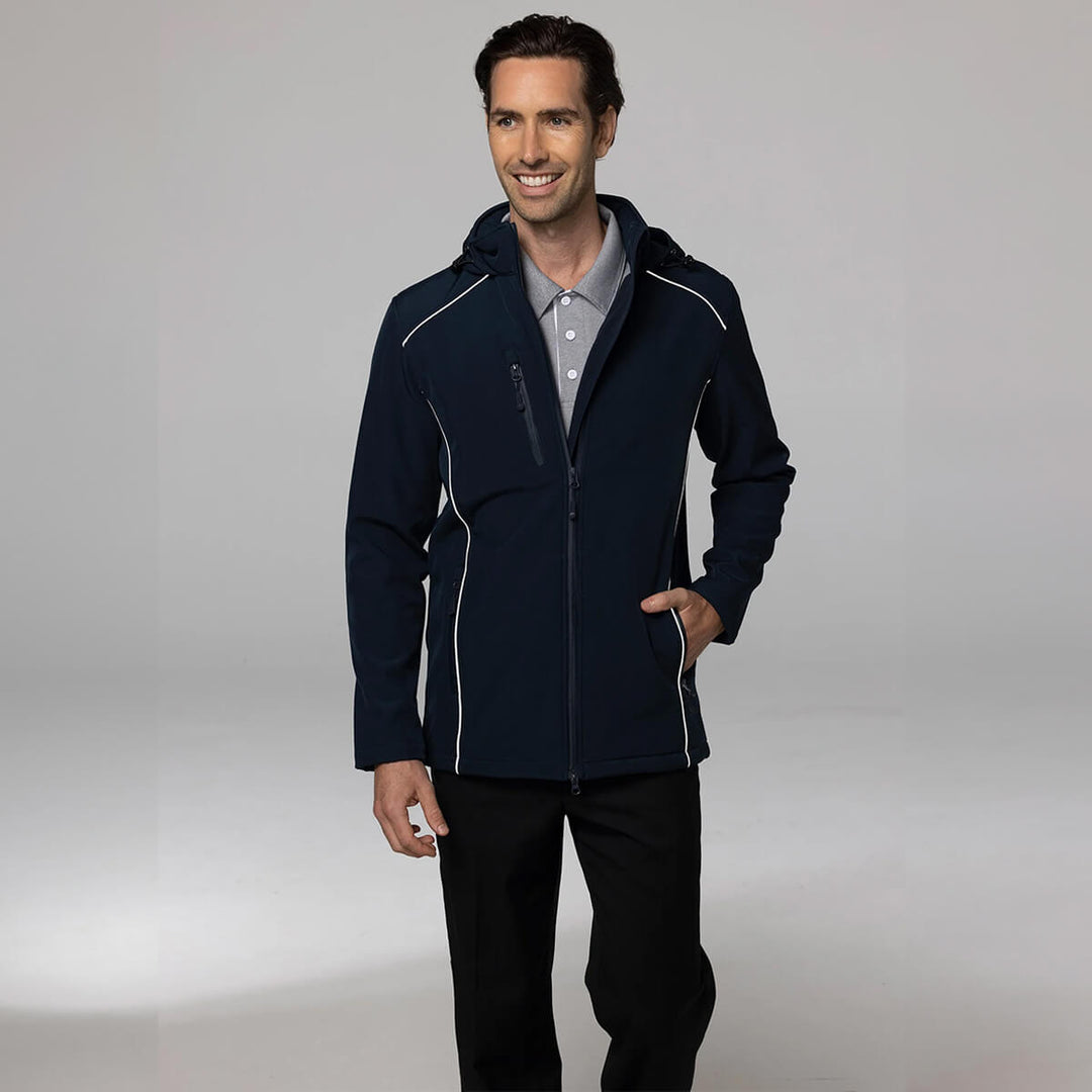 Aussie Pacific 1531 Aspen Mens Hooded Soft Shell Jacket Black View 2
