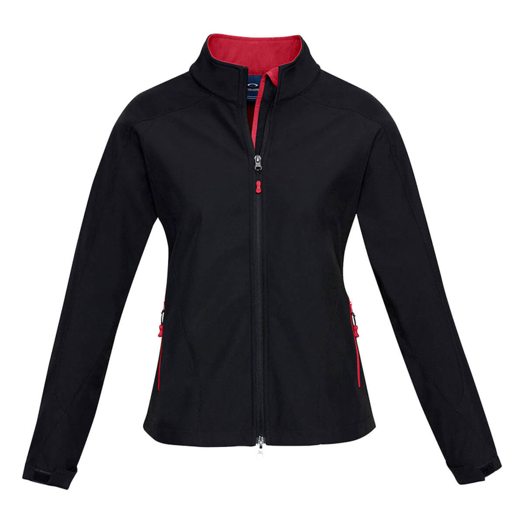 Biz Collection J307L Womens Geneva Softshell Jacket Black/Red