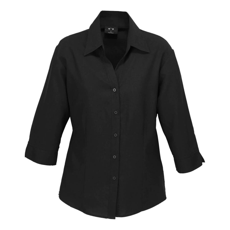Biz Collection LB3600 Oasis Ladies 3/4 Sleeve Shirt Black Front