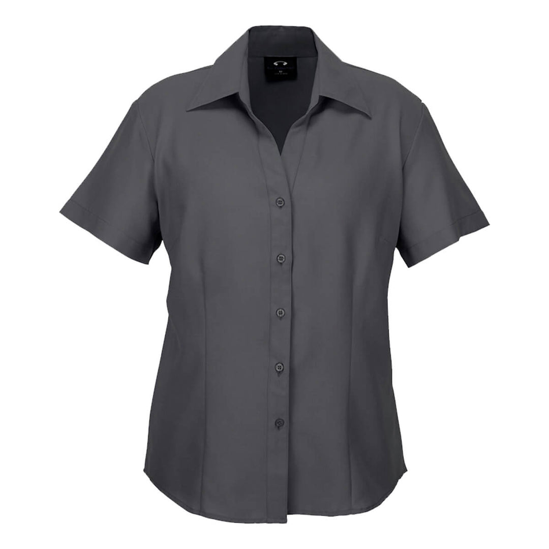 Biz Collection LB3601 Oasis Ladies Short Sleeve Shirt Charcoal