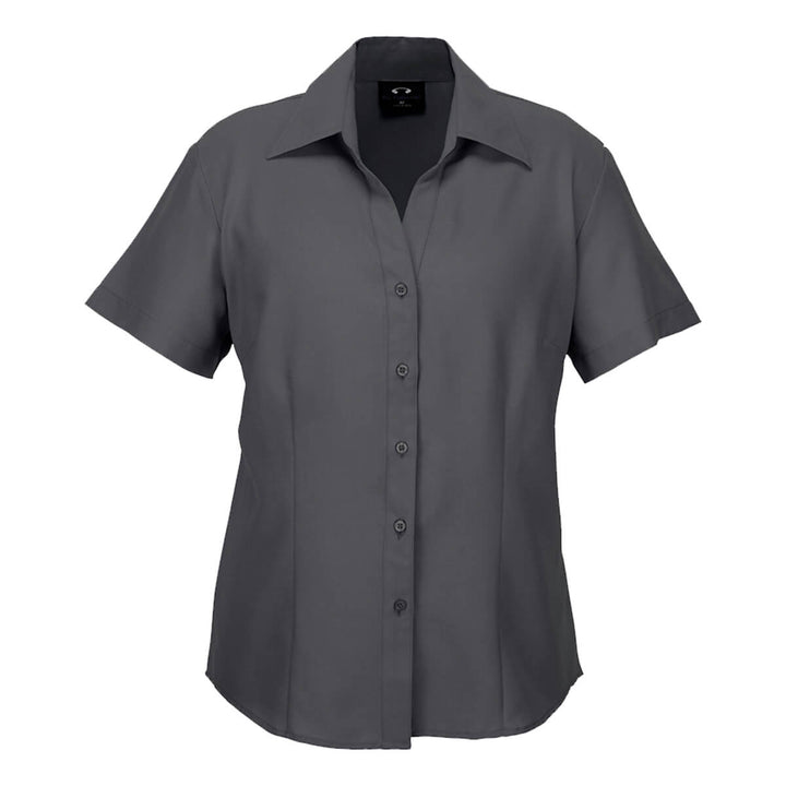 Biz Collection LB3601 Oasis Ladies Short Sleeve Shirt Charcoal