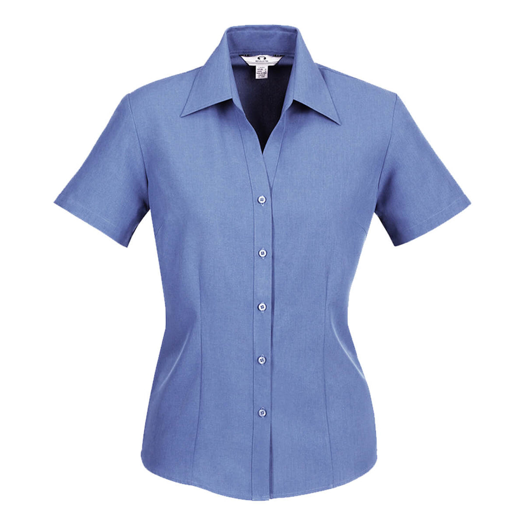 Biz Collection LB3601 Oasis Ladies Short Sleeve Shirt Mid Blue