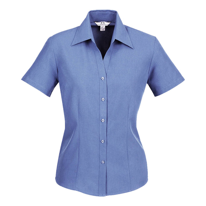 Biz Collection LB3601 Oasis Ladies Short Sleeve Shirt Mid Blue