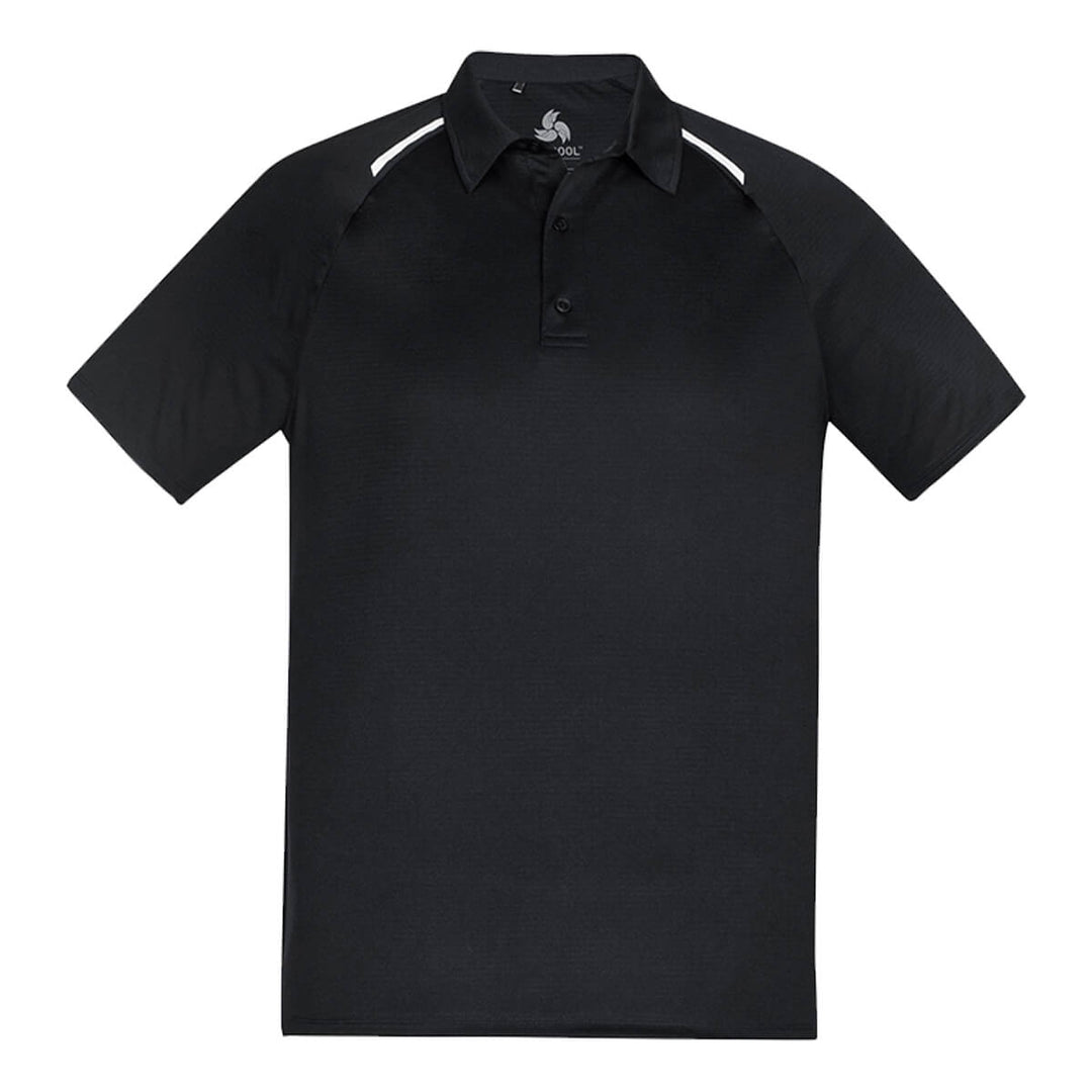Biz Collection P012MS Mens Academy Short Sleeve Polo Black/White