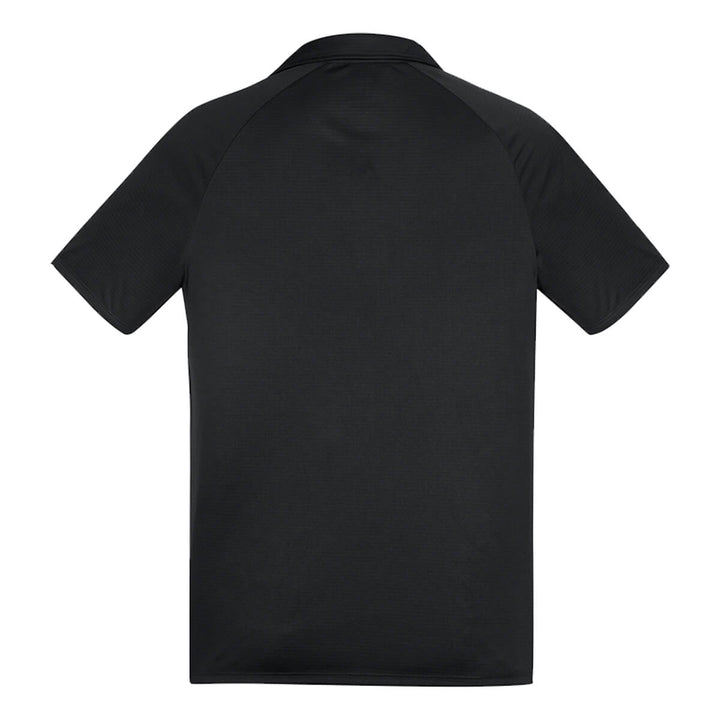 Biz Collection P012MS Mens Academy Short Sleeve Polo Black/White Back View