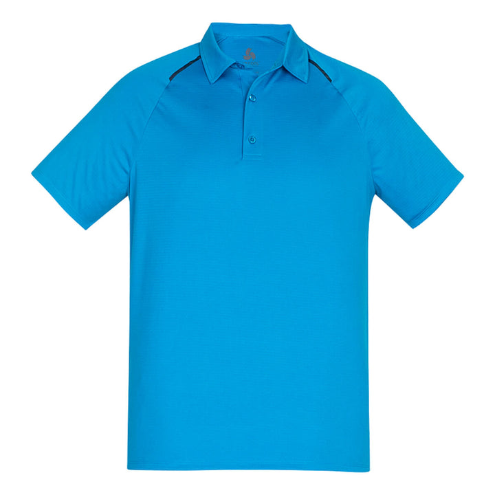 Biz Collection P012MS Mens Academy Short Sleeve Polo Cyan/Navy