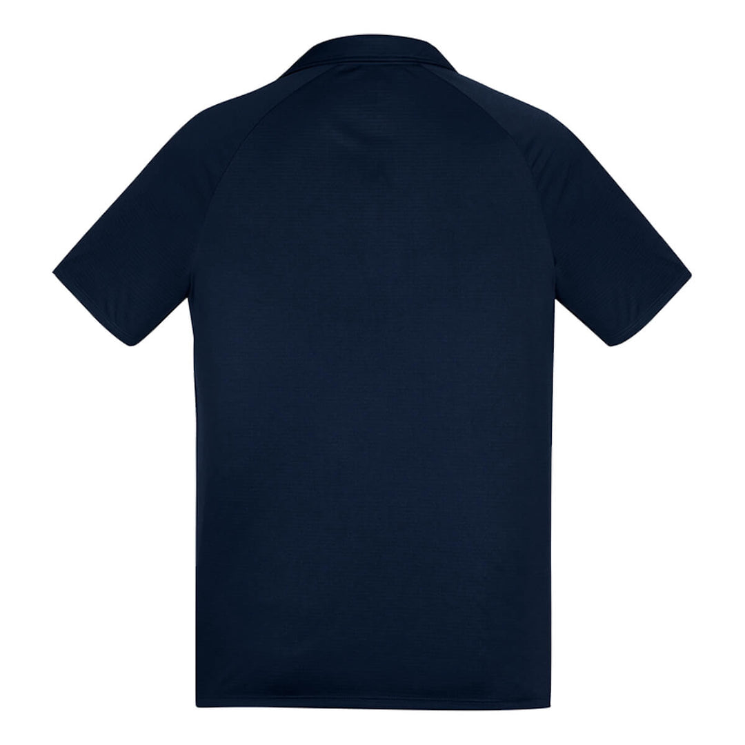 Biz Collection P012MS Mens Academy Short Sleeve Polo Navy/Teal Back View