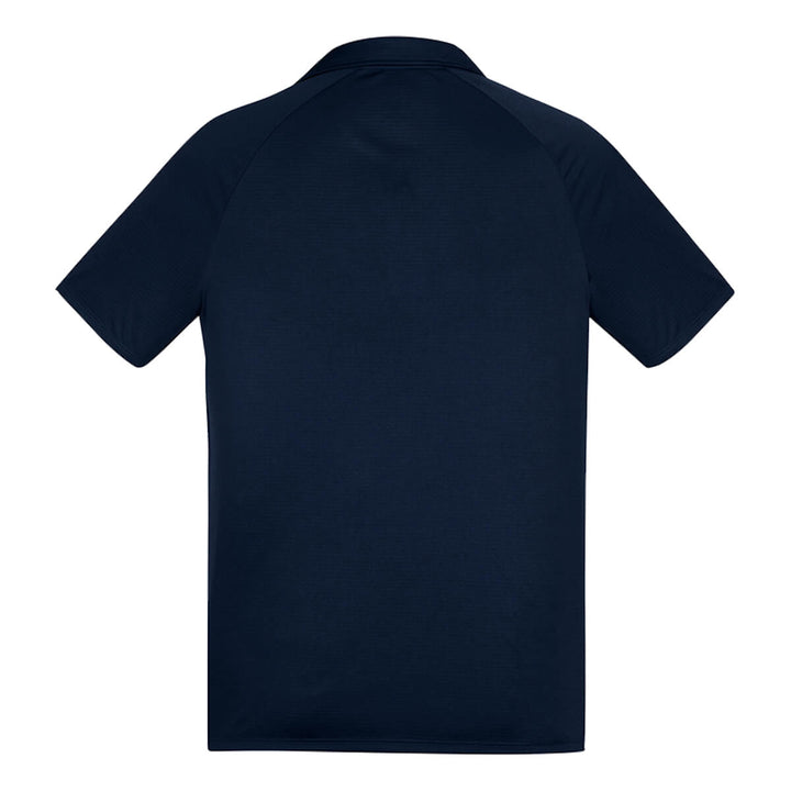 Biz Collection P012MS Mens Academy Short Sleeve Polo Navy/Teal Back View