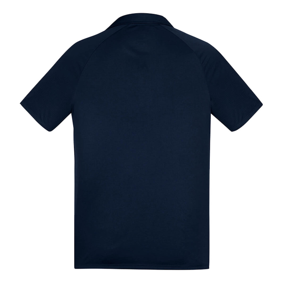 Biz Collection P012MS Mens Academy Short Sleeve Polo Navy/White Back View