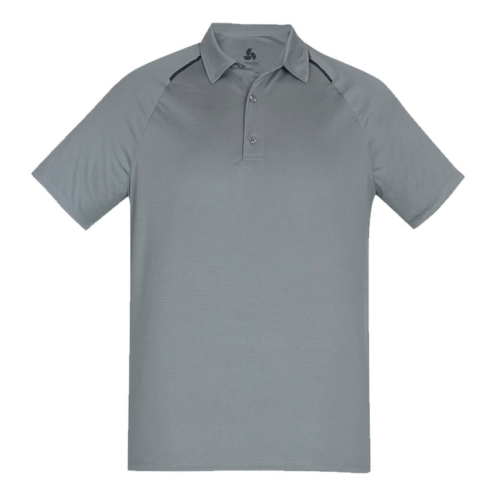 Biz Collection P012MS Mens Academy Short Sleeve Polo Silver/Charcoal