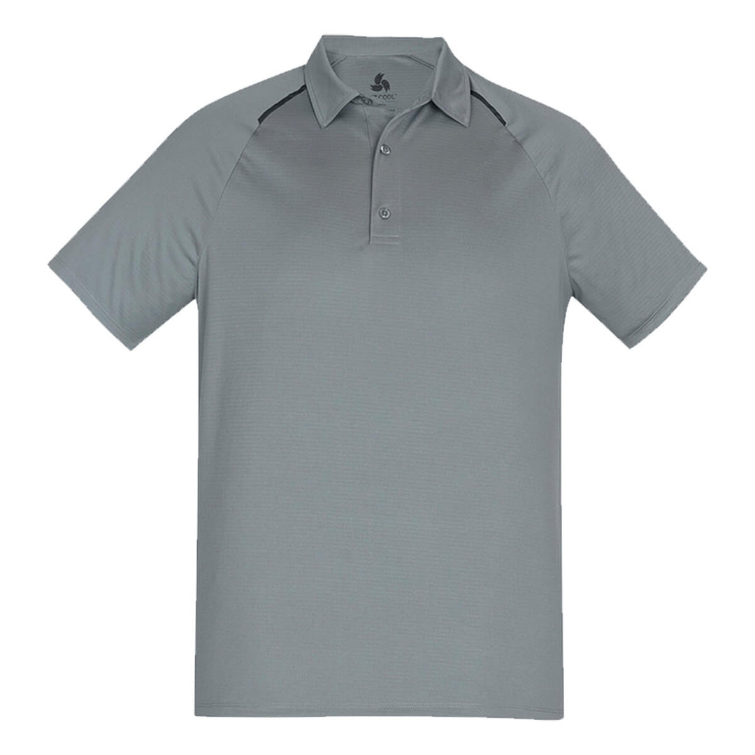 Biz Collection P012MS Mens Academy Short Sleeve Polo Silver/Charcoal