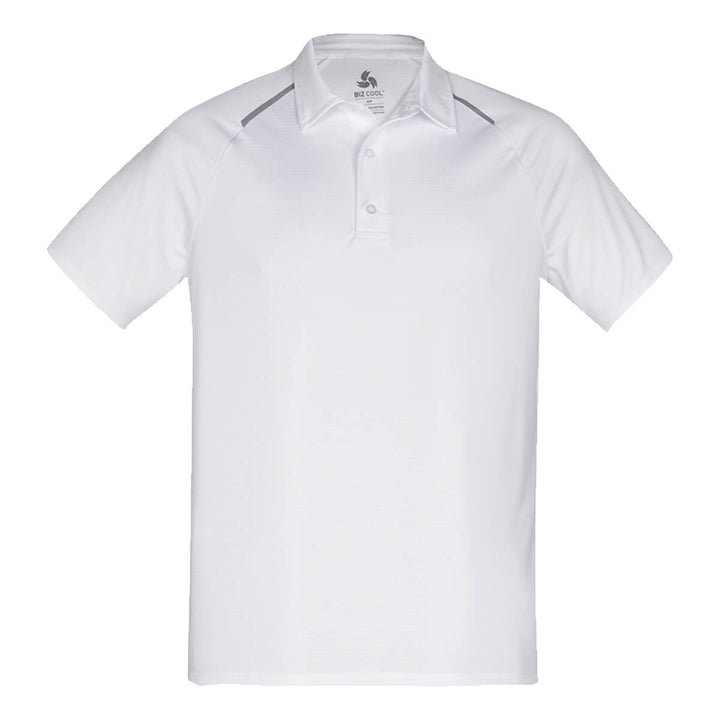 Biz Collection P012MS Mens Academy Short Sleeve Polo White/Silver