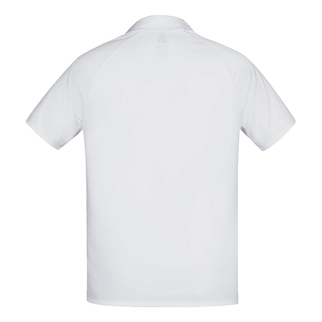 Biz Collection P012MS Mens Academy Short Sleeve Polo White/Silver Back View
