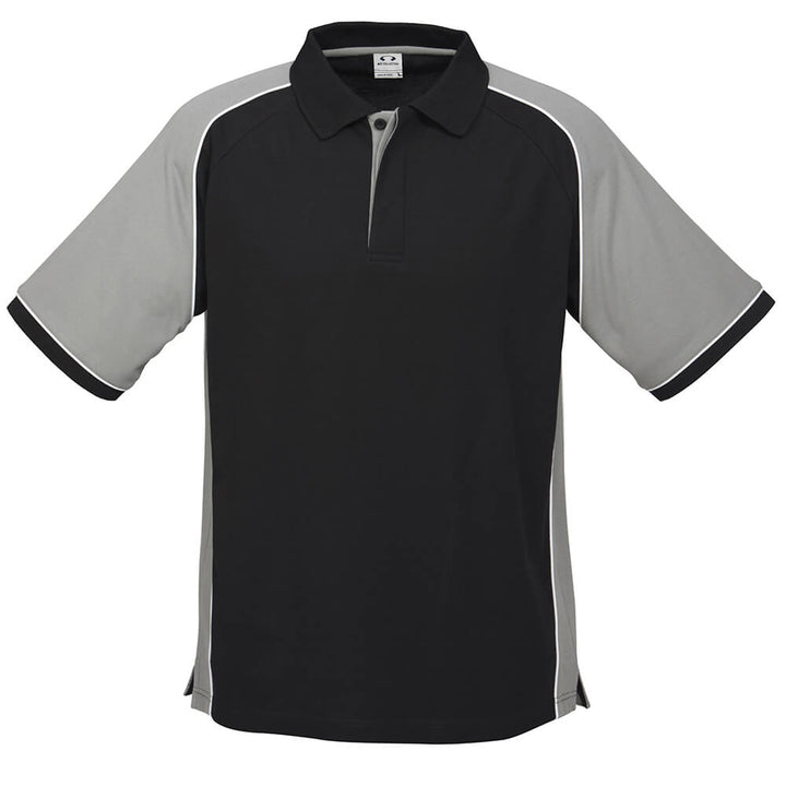 Biz Collection P10112 Mens Nitro Polo Black/Grey/White
