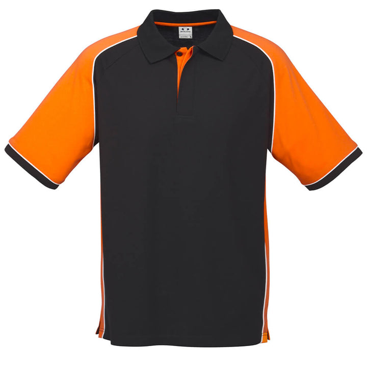 Biz Collection P10112 Mens Nitro Polo Black/Orange/White