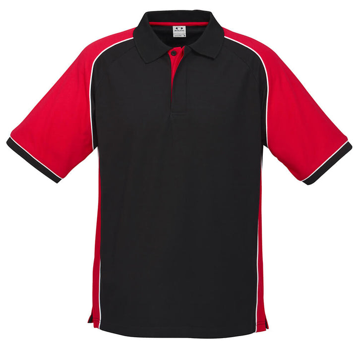 Biz Collection P10112 Mens Nitro Polo Black/Red/White