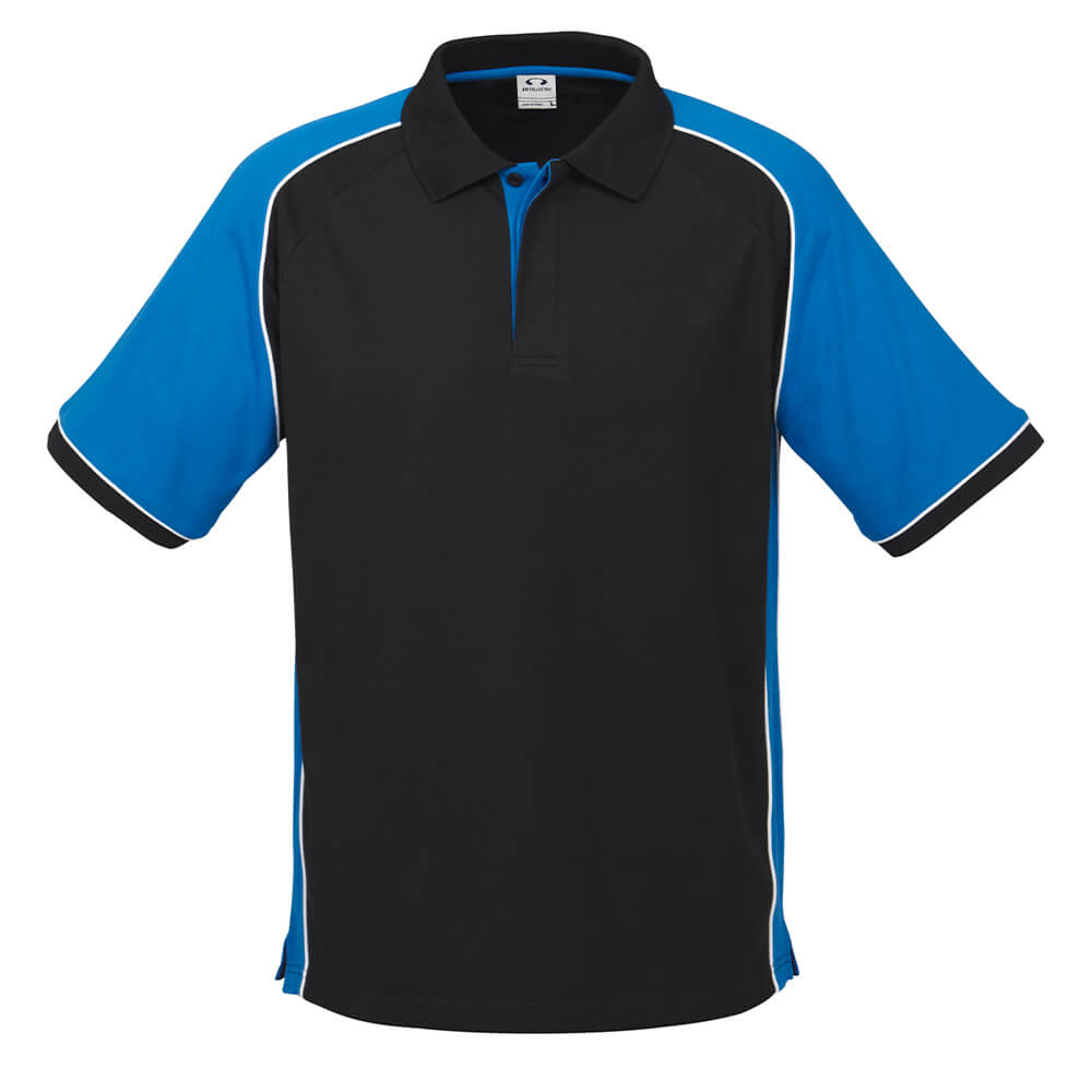 Biz Collection P10112 Mens Nitro Polo Black/Royal/White