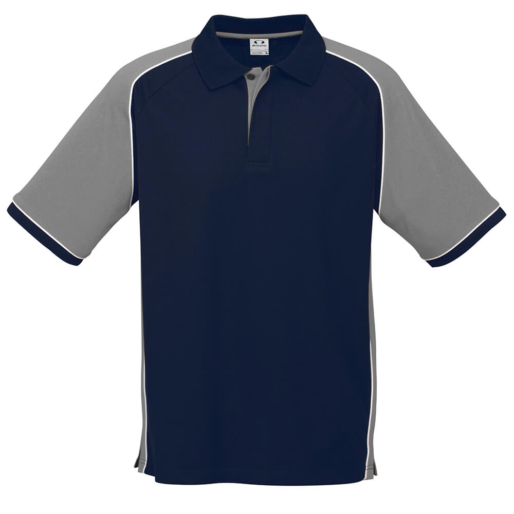Biz Collection P10112 Mens Nitro Polo Navy/Grey/White