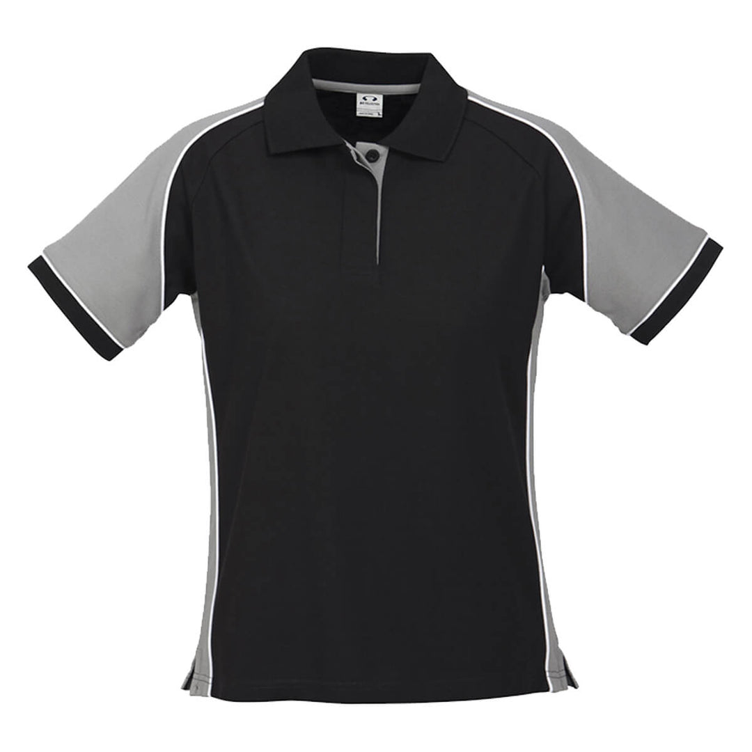 Biz Collection P10122 Ladies Nitro Polo Black/Grey/White