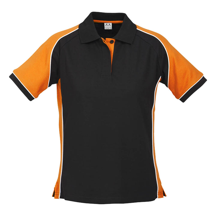 Biz Collection P10122 Ladies Nitro Polo Black/Orange/White