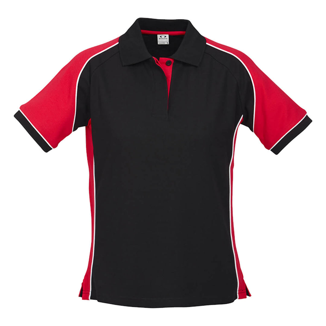 Biz Collection P10122 Ladies Nitro Polo Black/Red/White