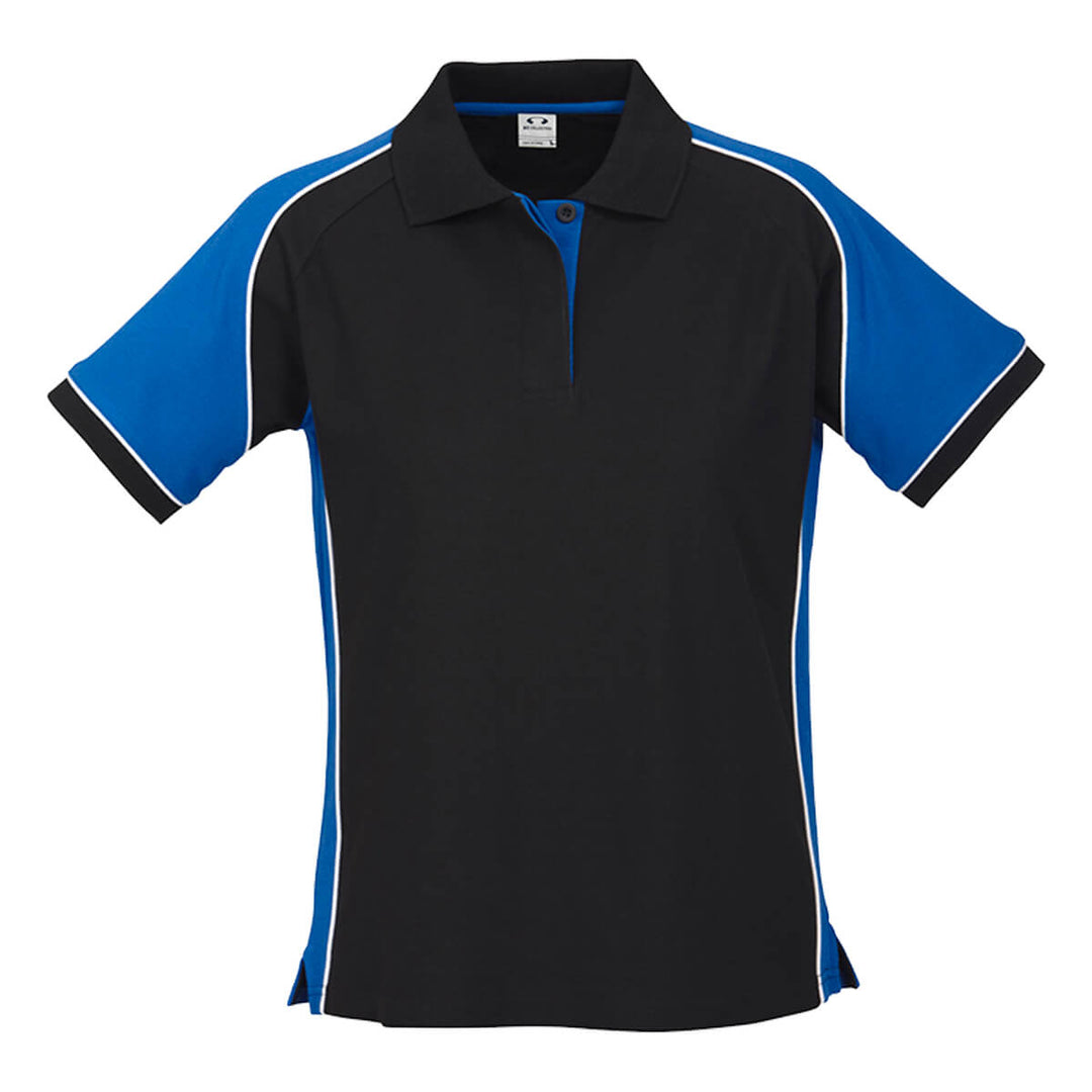 Biz Collection P10122 Ladies Nitro Polo Black/Royal/White