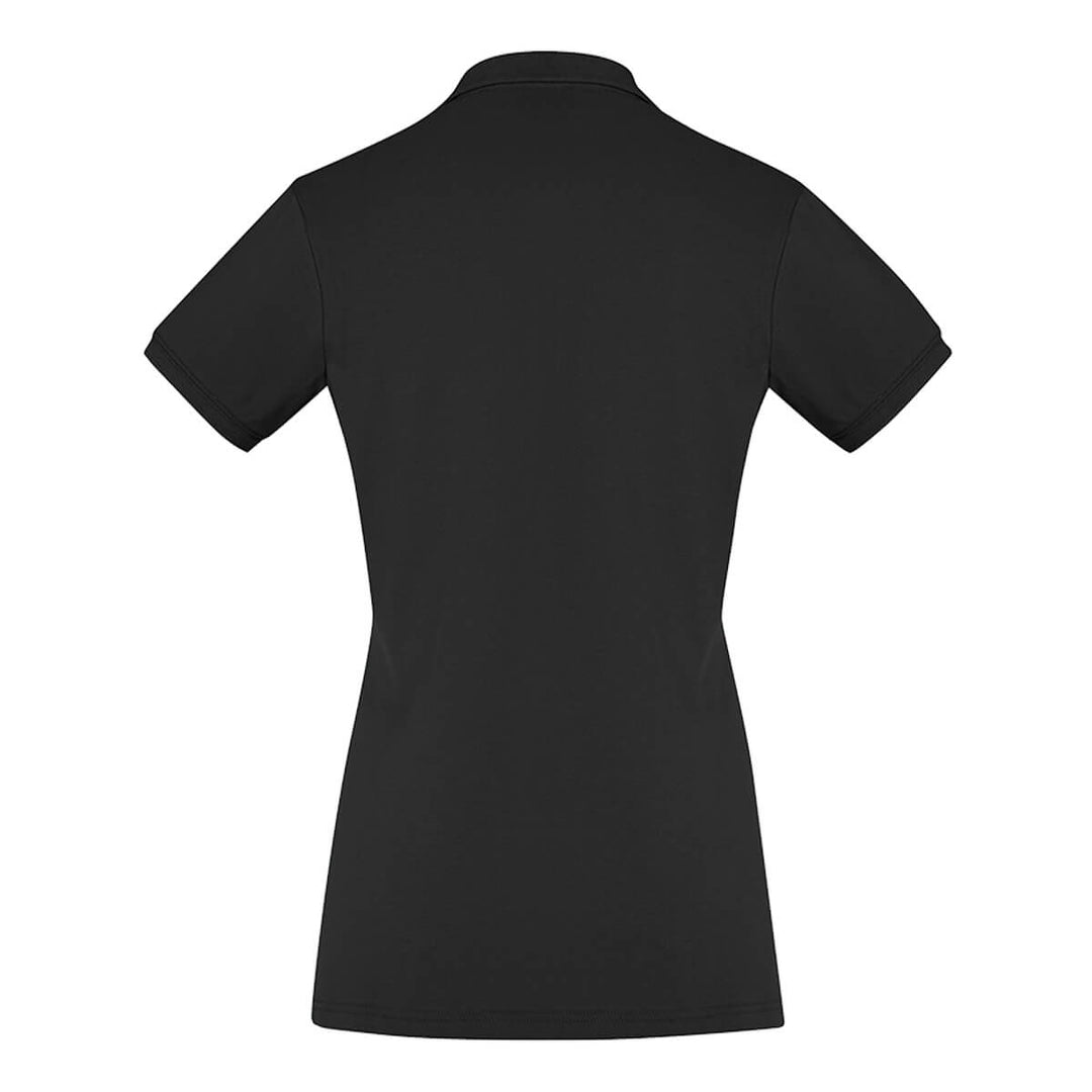 Biz Collection P105LS Womens City Short Sleeve Polo Black Back View