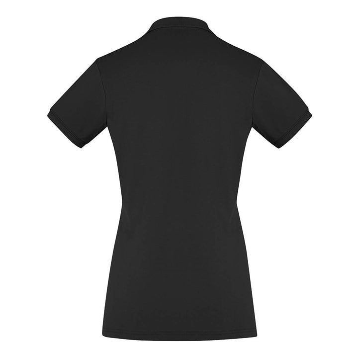 Biz Collection P105LS Womens City Short Sleeve Polo Black Back View