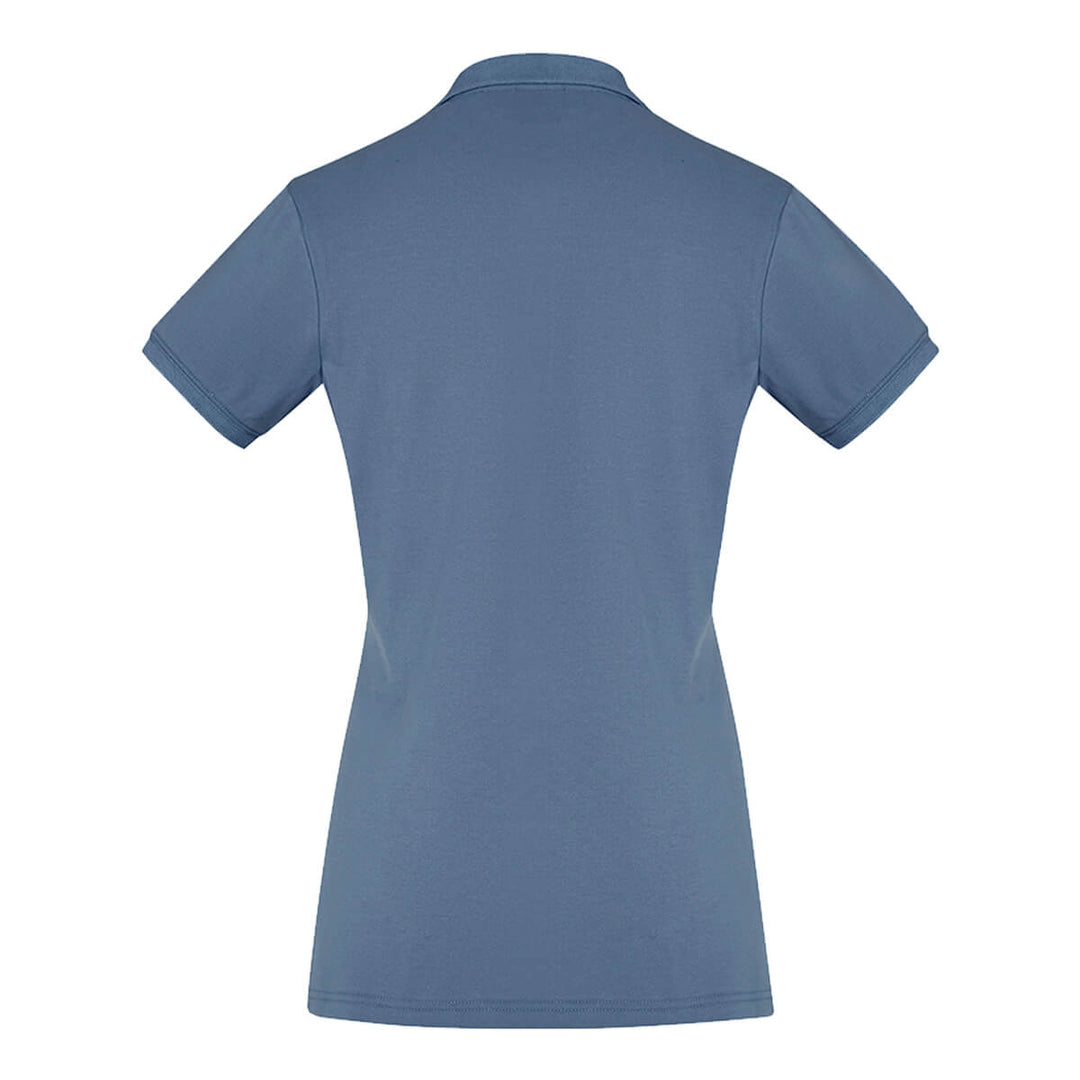 Biz Collection P105LS Womens City Short Sleeve Polo Grey Smoke Back View