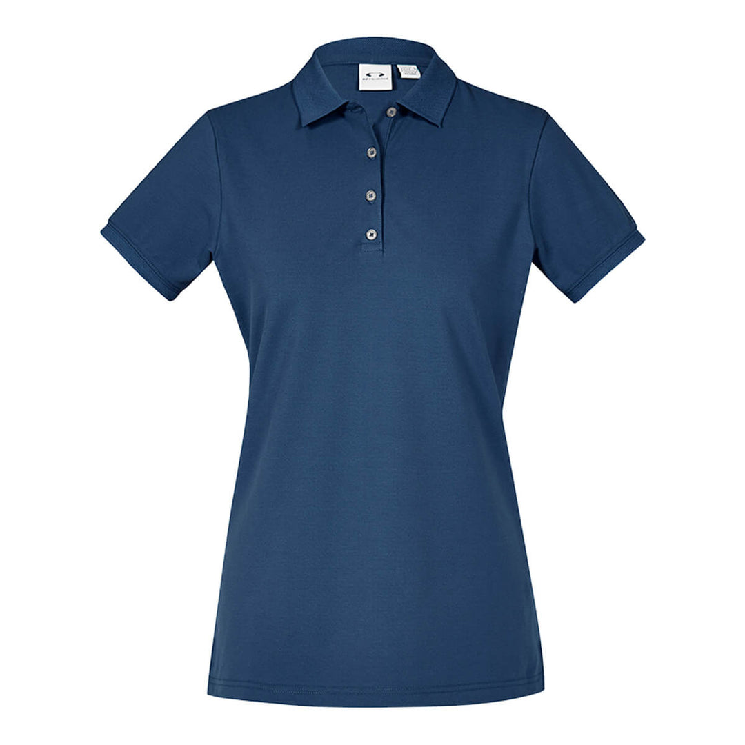 Biz Collection P105LS Womens City Short Sleeve Polo Mineral Blue