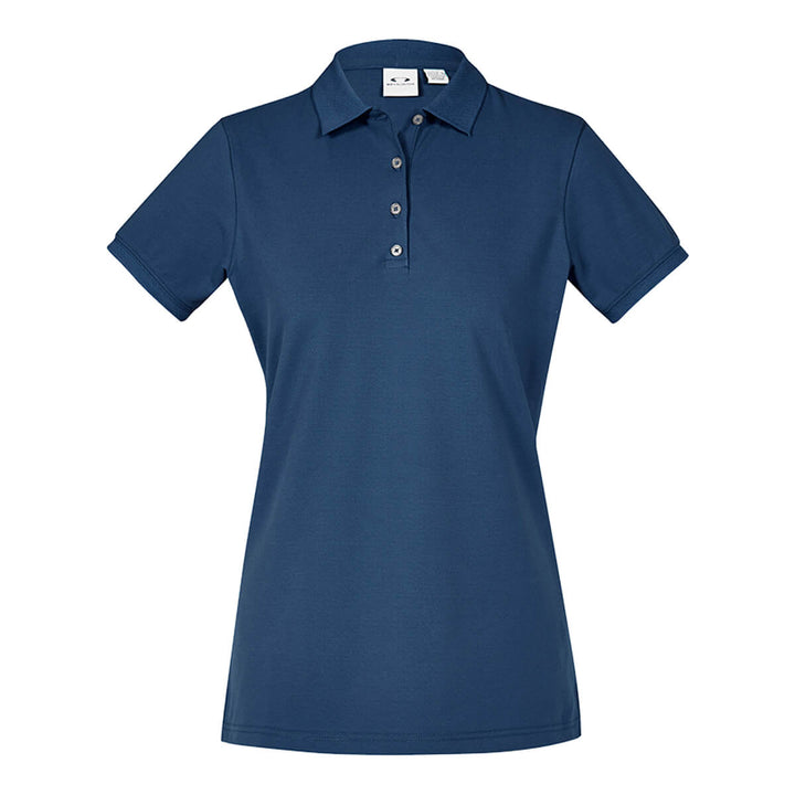 Biz Collection P105LS Womens City Short Sleeve Polo Mineral Blue