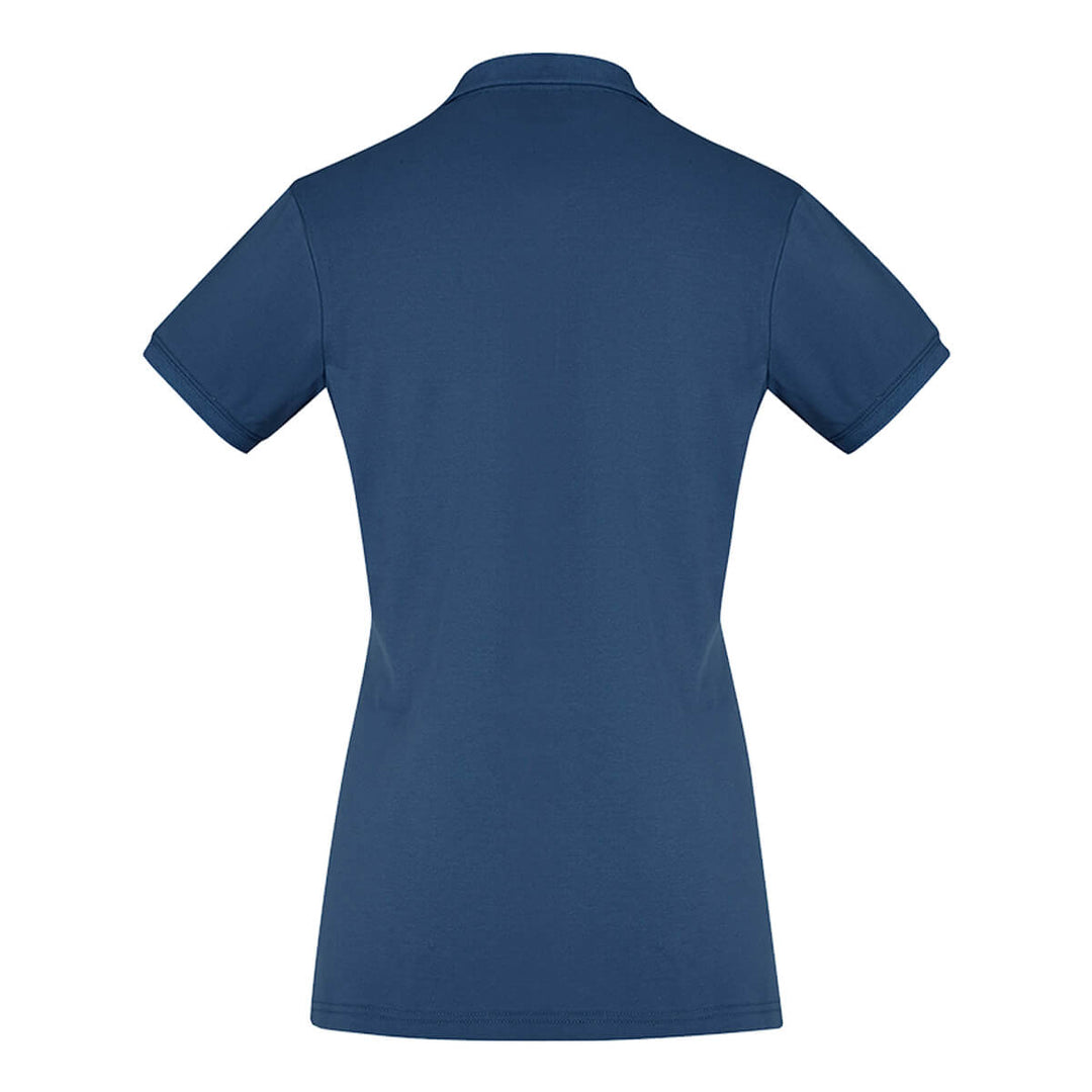 Biz Collection P105LS Womens City Short Sleeve Polo Mineral Blue Back View