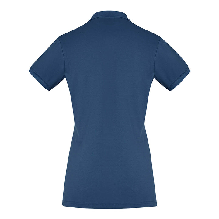 Biz Collection P105LS Womens City Short Sleeve Polo Mineral Blue Back View