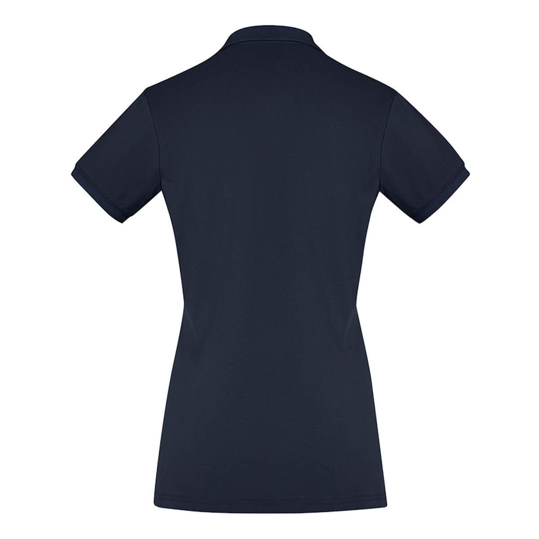 Biz Collection P105LS Womens City Short Sleeve Polo Navy Back View