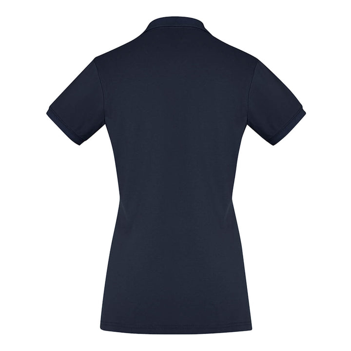 Biz Collection P105LS Womens City Short Sleeve Polo Navy Back View