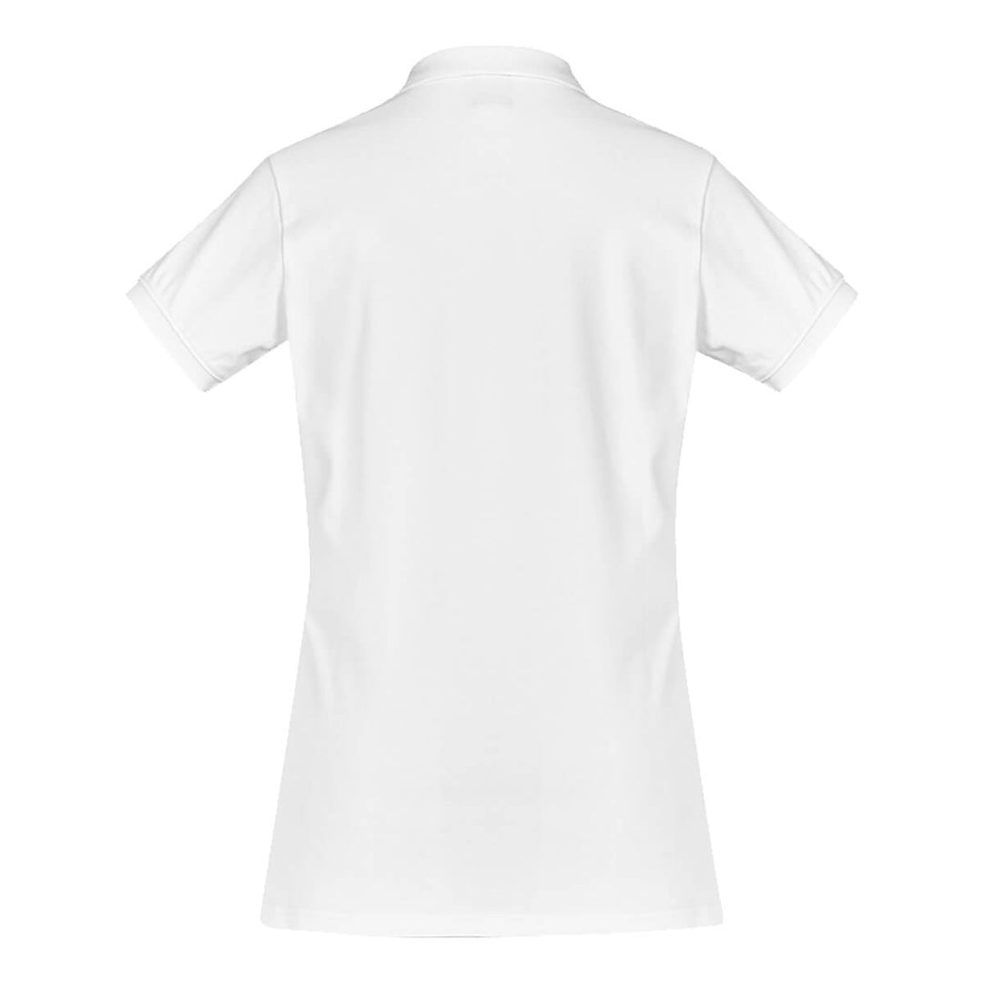 Biz Collection P105LS Womens City Short Sleeve Polo White Back View