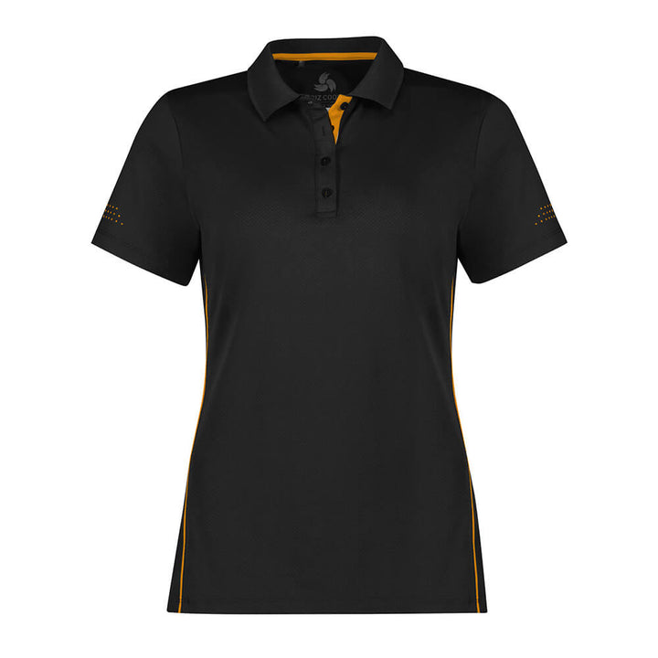 Biz Collection P200LS Womens Balance Short Sleeve Polo Black/Gold