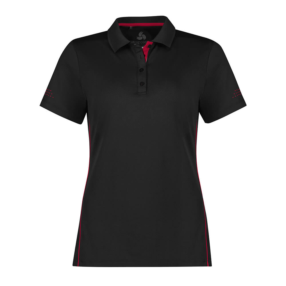 Biz Collection P200LS Womens Balance Short Sleeve Polo - Black/Red