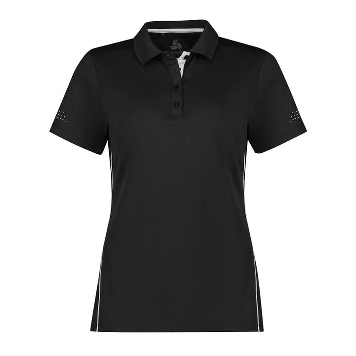 Biz Collection P200LS Womens Balance Short Sleeve Polo - Black/White
