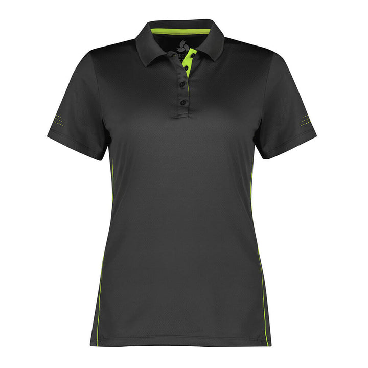 Biz Collection P200LS Womens Balance Short Sleeve Polo - Grey/Fluoro Lime