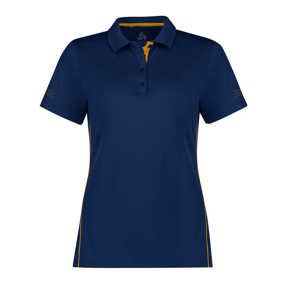 Biz Collection P200LS Womens Balance Short Sleeve Polo - Colour Navy/Gold