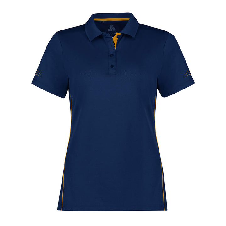 Biz Collection P200LS Womens Balance Short Sleeve Polo - Colour Navy/Gold