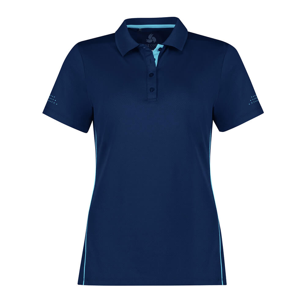 Biz Collection P200LS Womens Balance Short Sleeve Polo - Colour Navy/Sky